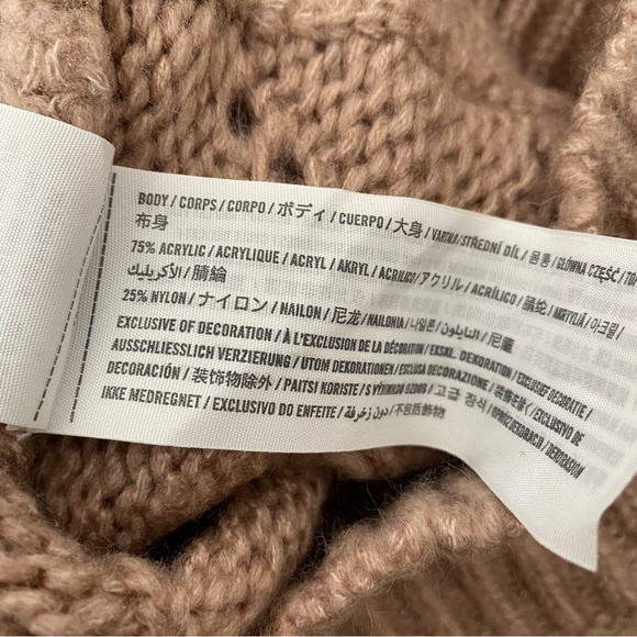 Abercrombie & Fitch Taupe Rose Eyelet Knit Baggy Sleeve Sweater NWT - Picture 11 of 11